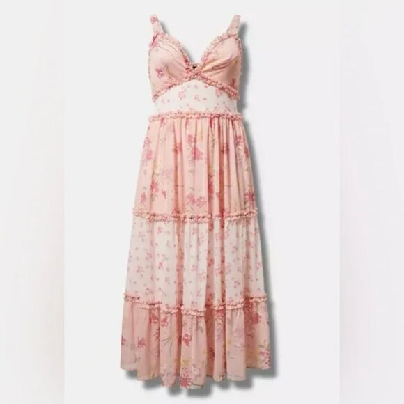 NWT Torrid Maxi Chiffon Tiered Dress - Picture 5 of 5